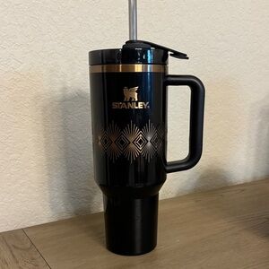 Stanley Black and Gold Geometric Travel Mug